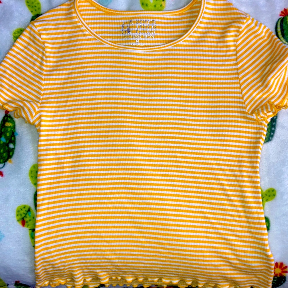 Yellow and white striped shirt